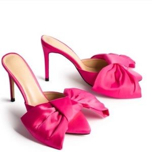 Pink Elephant Pink Bow Mules